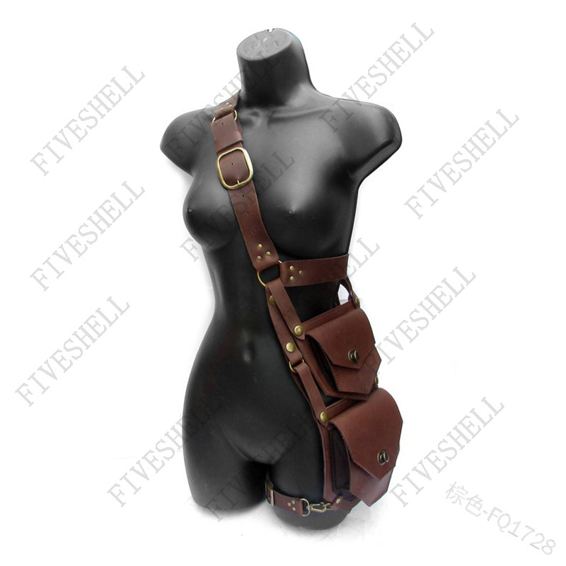 Women Bags Europe - 中世ルネッサンスウエスト PU ベルトウエストポーチバッグ衣装女性男性バイキング騎士海賊コスプレ革レトロポケット