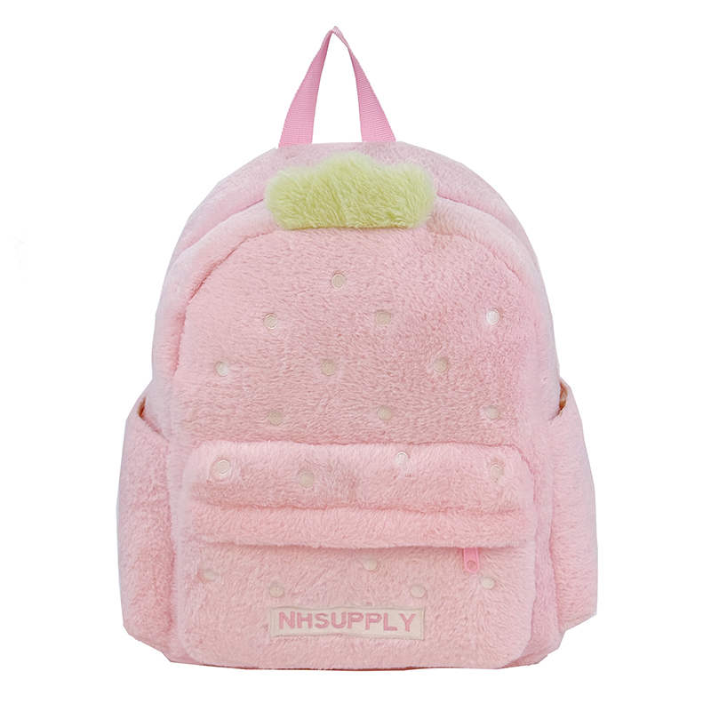 Women Bags In Sale - ぬいぐるみイチゴ柄 クラシック無地 スイートバックパック 2026年 ホットセール 内側ジッパーポケット付き