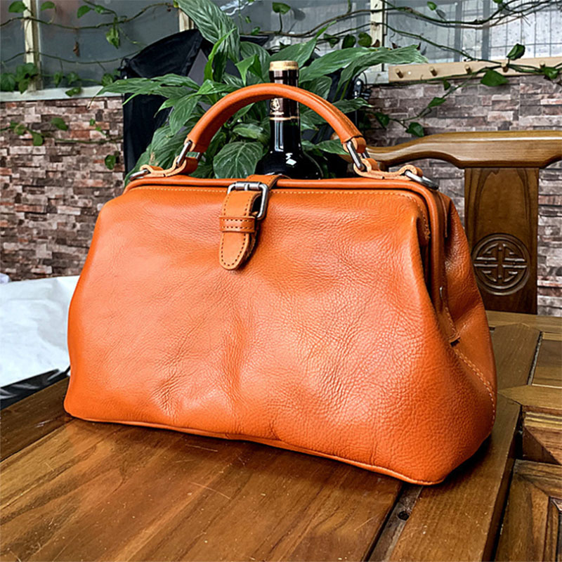 Doctor Bag Leather - オリジナル本革ドクターハンドバッグ 100% 牛革女性ビッグショルダーバッグ高品質ヴィンテージマニュアルペイントクロスボディバッグ