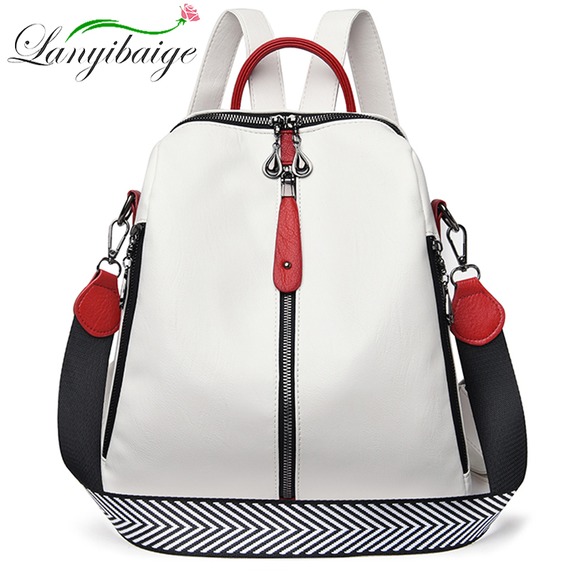 Women Bags In Sale - 女性用ソフトレザーバックパック,高品質の白いランドセル,女の子用バックパック