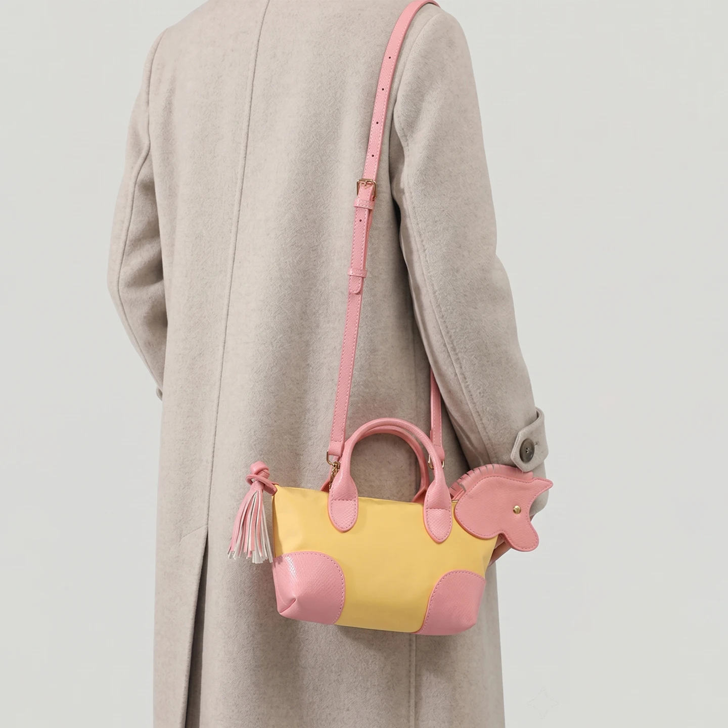Women Bags Max - かわいい馬の装飾ミニ餃子バッグナイロンカラーブロックハンドバッグ女性ファッションショルダークロスボディガールズスモールトート財布女性バッグ