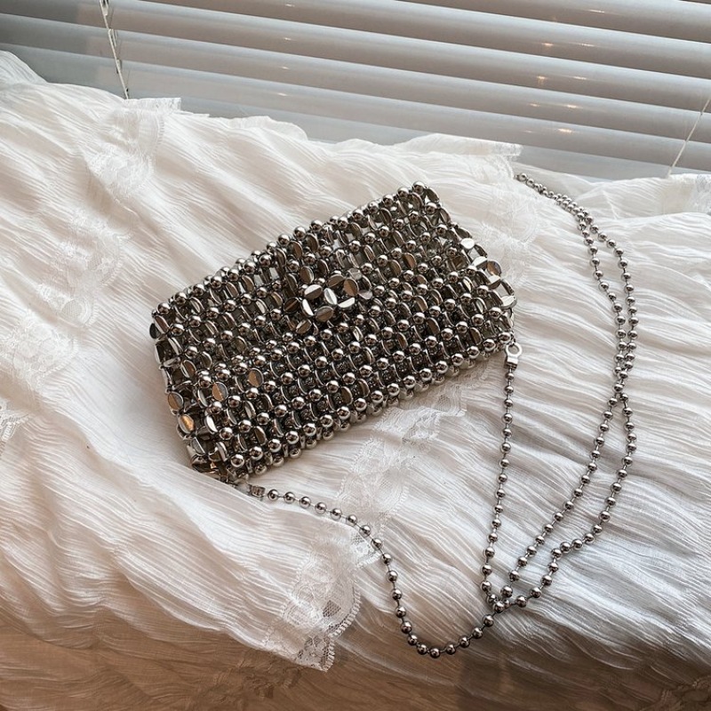 Women Bags In Sale - PU 高級感 ソリッドカラー イブニングバッグ 透かし彫り 気品