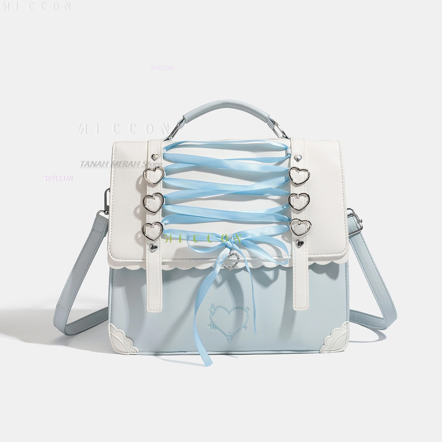 Women Bags Europe - Jirai kei 新しい和風ロリータイタバッグ ハートリボン装飾付き 4WAY ハンドヘルド