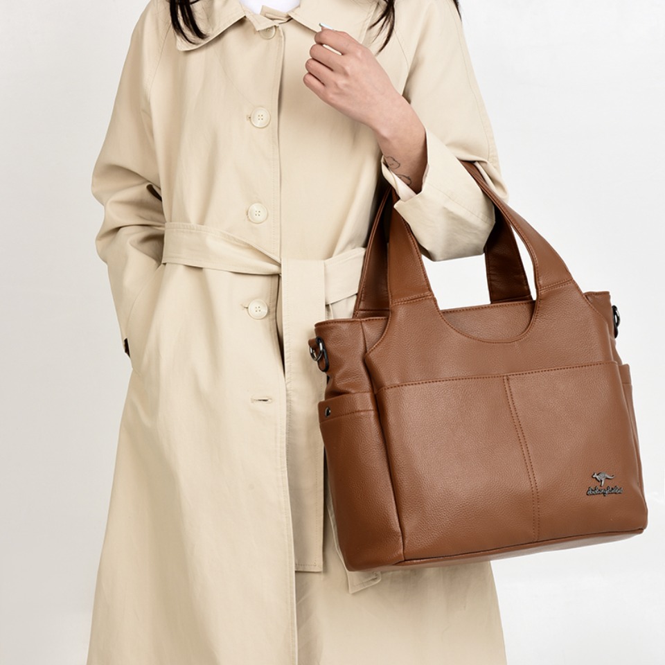 ソフトレザートートバッグ 3つのメインコンパートメント デュ - Women Bags Polene のレビューと価格