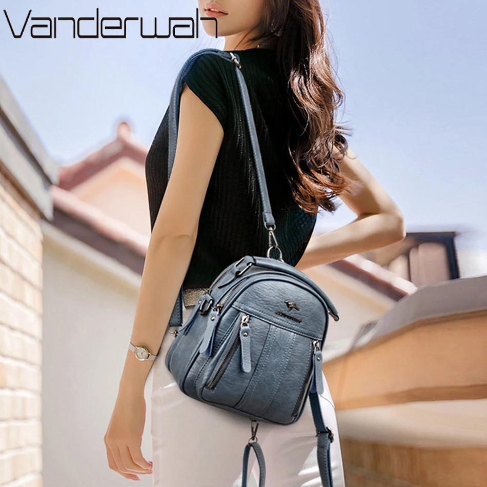 女性用4 in 1レザーバックパック,多機能ショルダーバッグ - Women Bags In Sale のレビューと価格