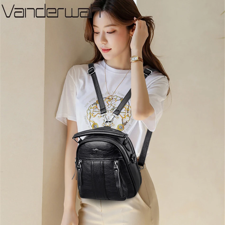 女性用4 in 1レザーバックパック,多機能ショルダーバッグ - Women Bags In Sale のレビューと価格