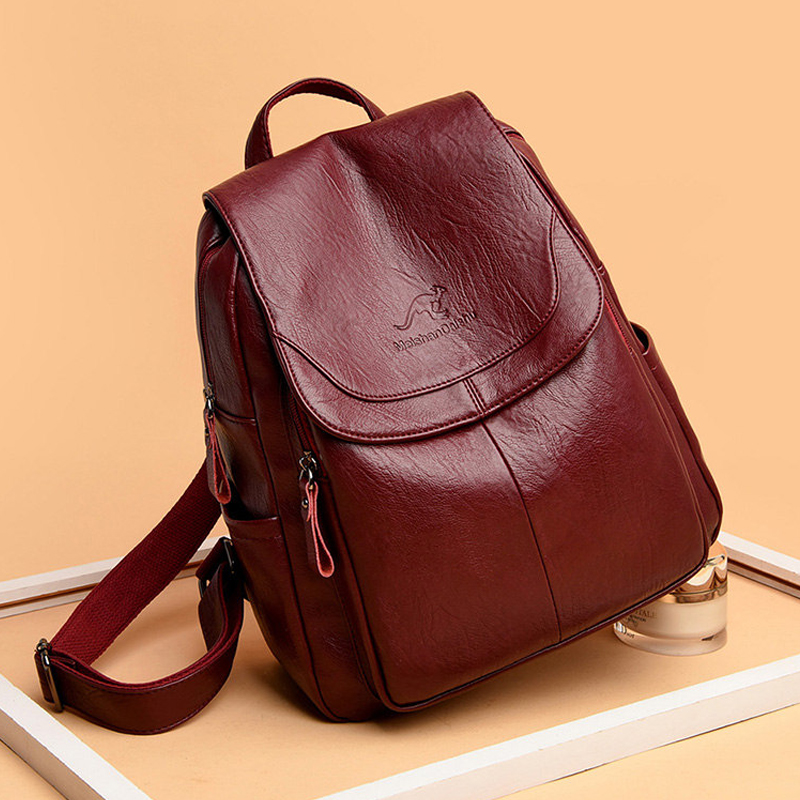 ヴィンテージ風ソフトレザーバックパック 女性用 9色展開 カ - Women Bags In Sale のレビューと価格