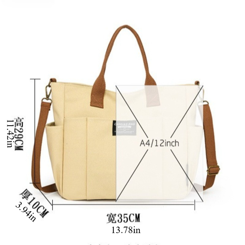 女性用大型キャンバストートバッグ、ミニマリストワークバッグ  - Women Bags Work のレビューと価格