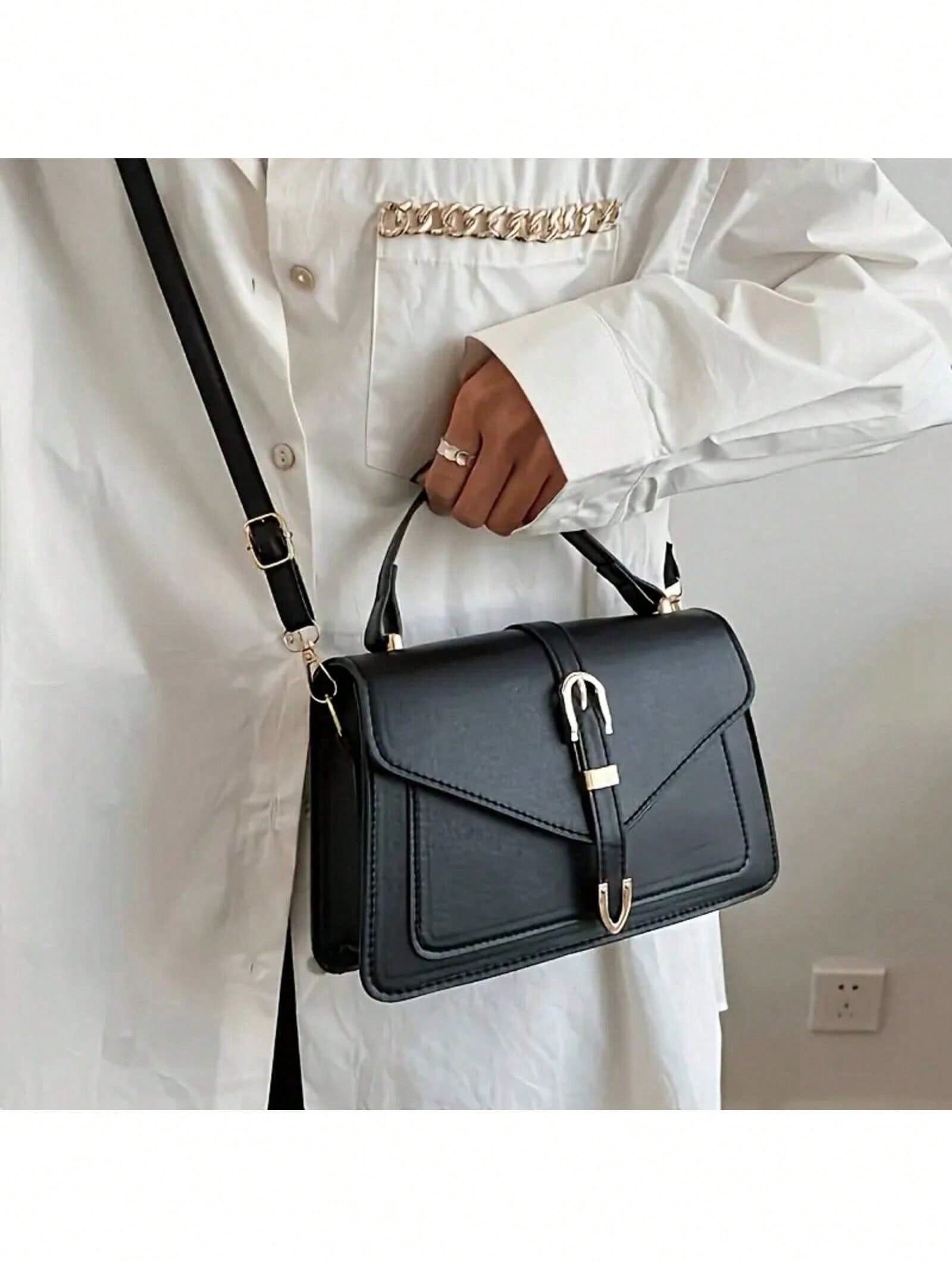 女性用PUレザーハンドバッグ エレガントなフラップスクエアシ - Women Bags Work のレビューと価格