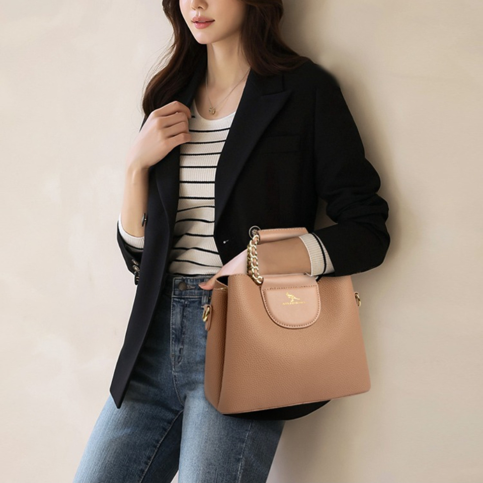 高級3層構造の財布とハンドバッグ、PUレザーのトートショルダ - Doctor Bag Leather のレビューと価格