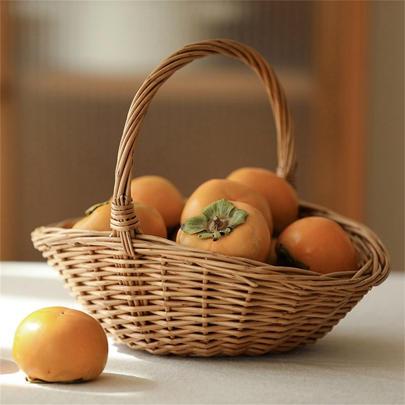 ハンドル付き籐収納バスケット、小さなピクニックバスケット、キ - Basket Bag Wicker のレビューと価格