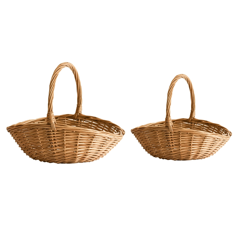 ハンドル付き籐収納バスケット、小さなピクニックバスケット、キ - Basket Bag Wicker のレビューと価格