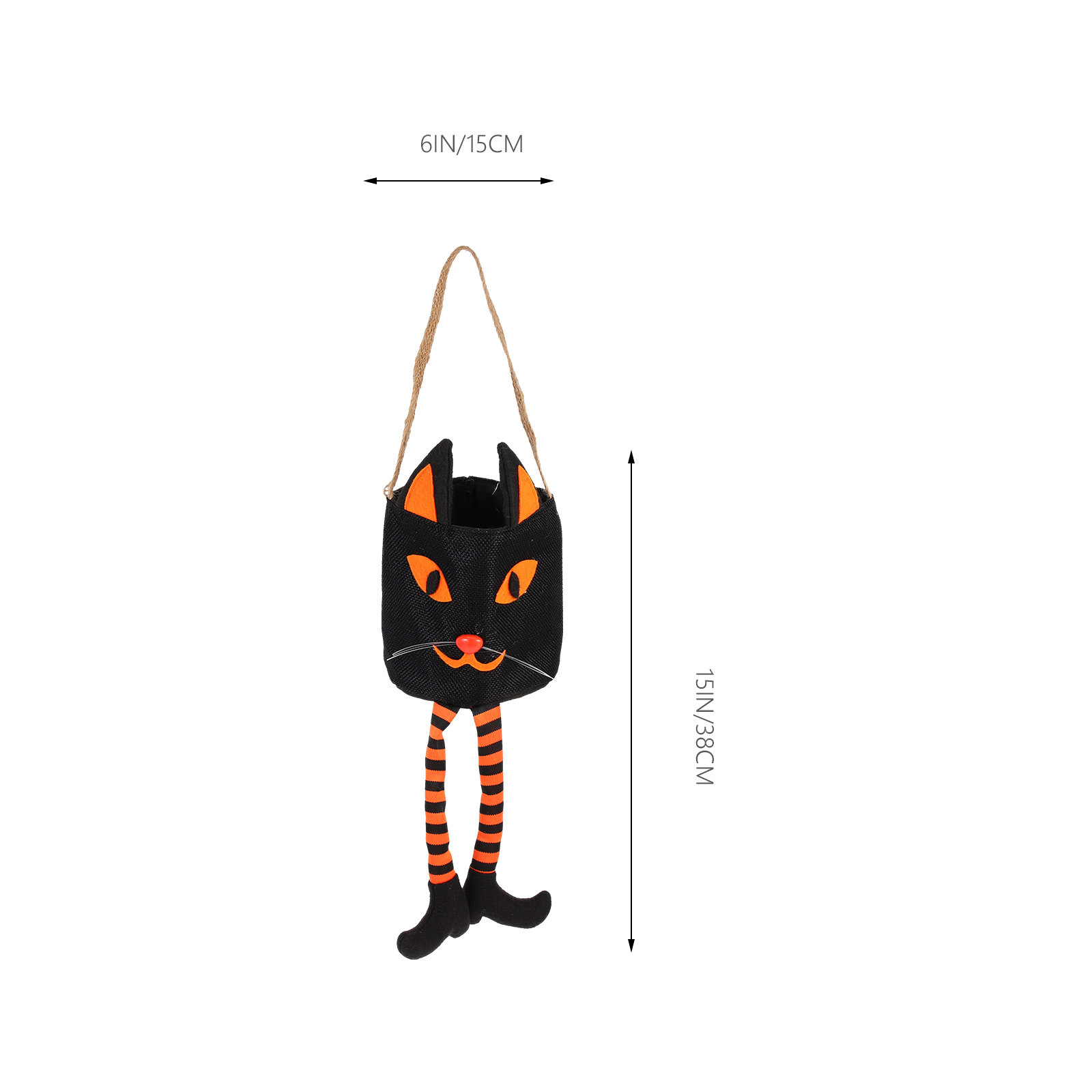 キッズハロウィンキャンディバッグ猫デザインポータブル布製キャ - Basket Bag Wicker のレビューと価格