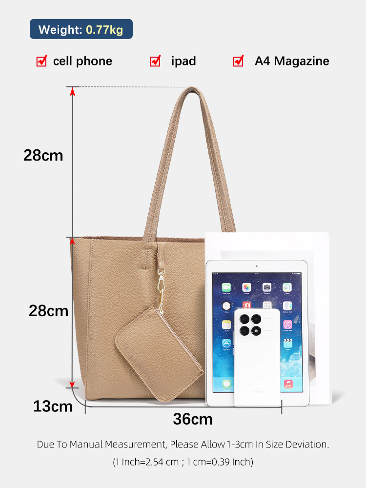 Zency 本革製大型トートバッグ ビーチハンドバッグ 高級 - Women Bags Work のレビューと価格