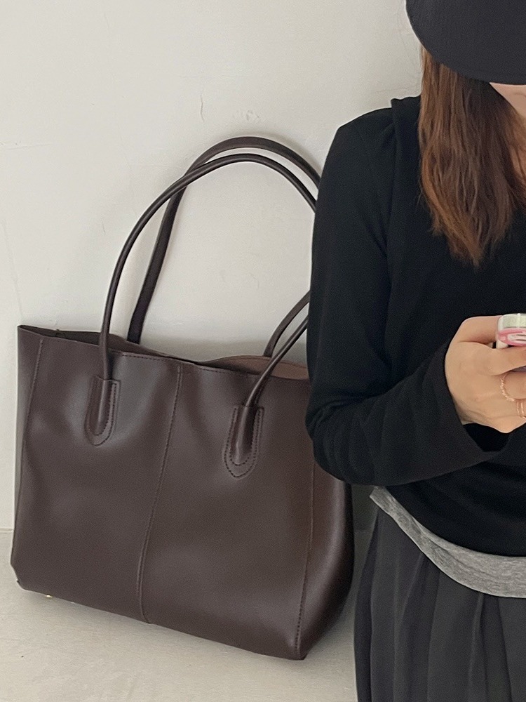 女性のための革のトートバッグ,良質,シンプル,大容量,正方形 - Women Bags In Sale のレビューと価格