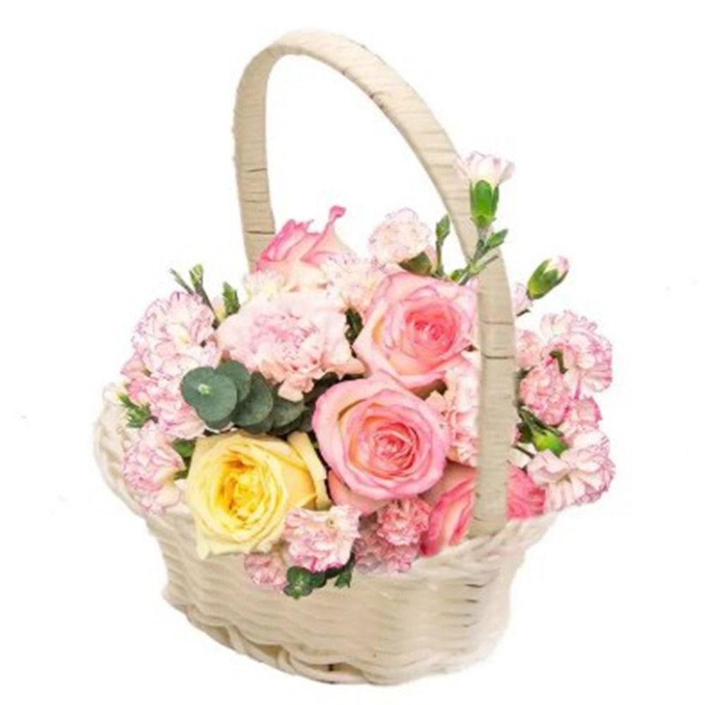 美しい手作りの花収納バスケット手織り丸型籐フラワーバスケット - Basket Bag Wicker のレビューと価格