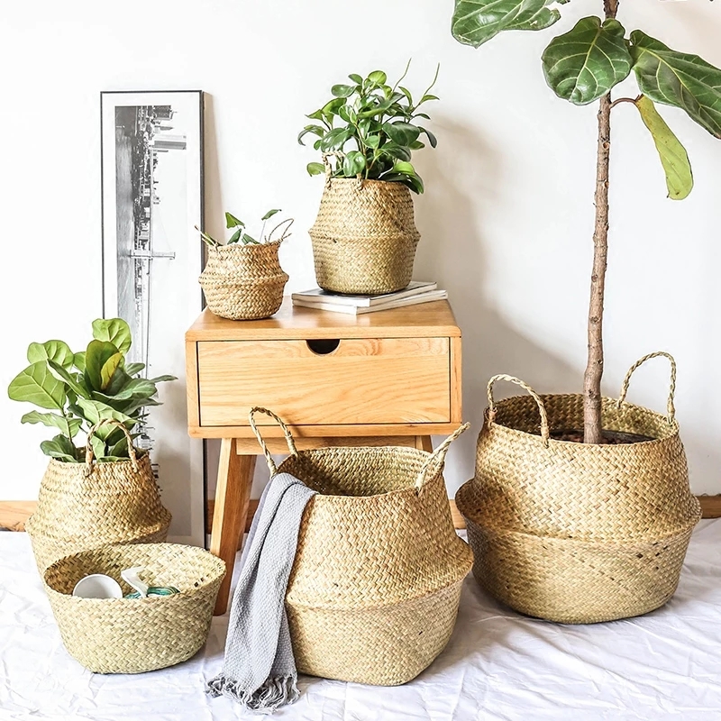 Zerolife 海藻籐バスケット 籐ハンギングフラワーポッ - Basket Bag Wicker のレビューと価格