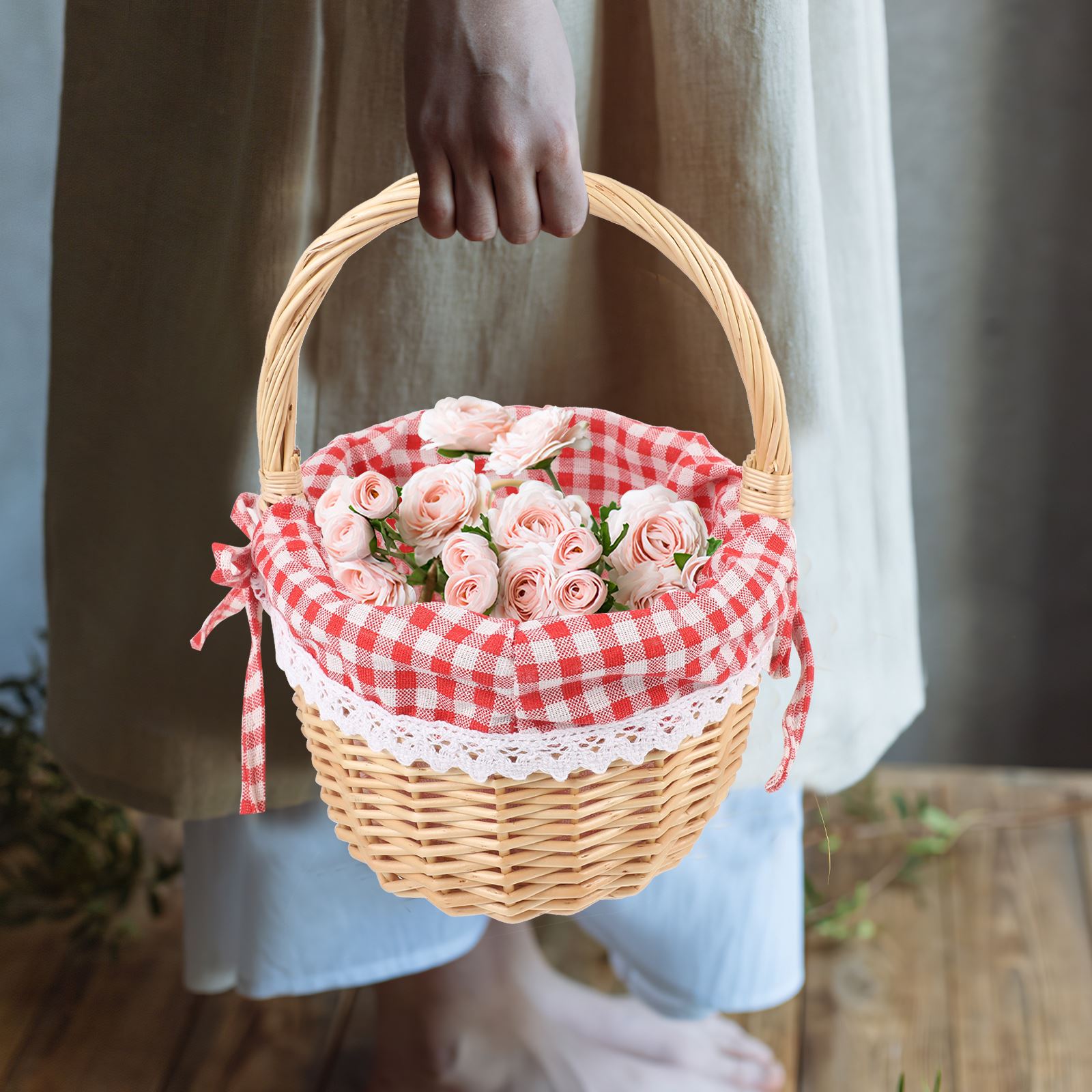 Zerodeko 赤ずきんちゃんバスケット 手編みピクニック - Basket Bag Wicker のレビューと価格