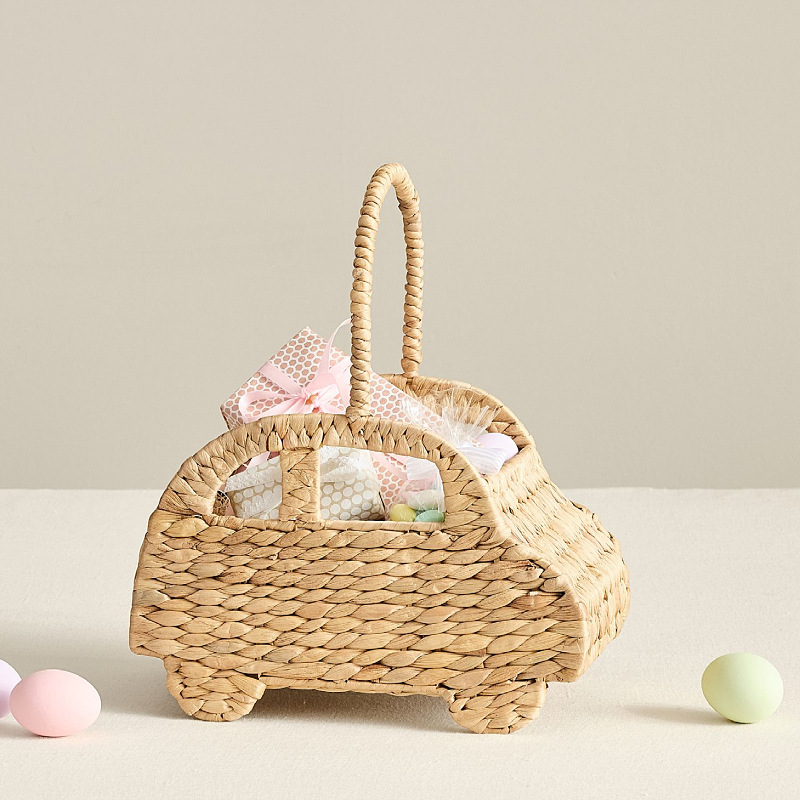 手編みひょうたん型収納バスケット、かわいい車用おもちゃオーガ - Basket Bag Wicker のレビューと価格