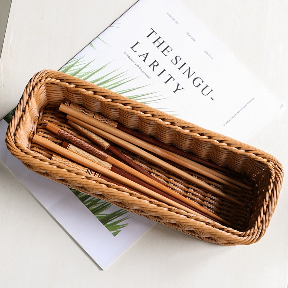 模造籐収納バスケットフェイク籐トレイプラスチックピクニックバ - Basket Bag Wicker のレビューと価格