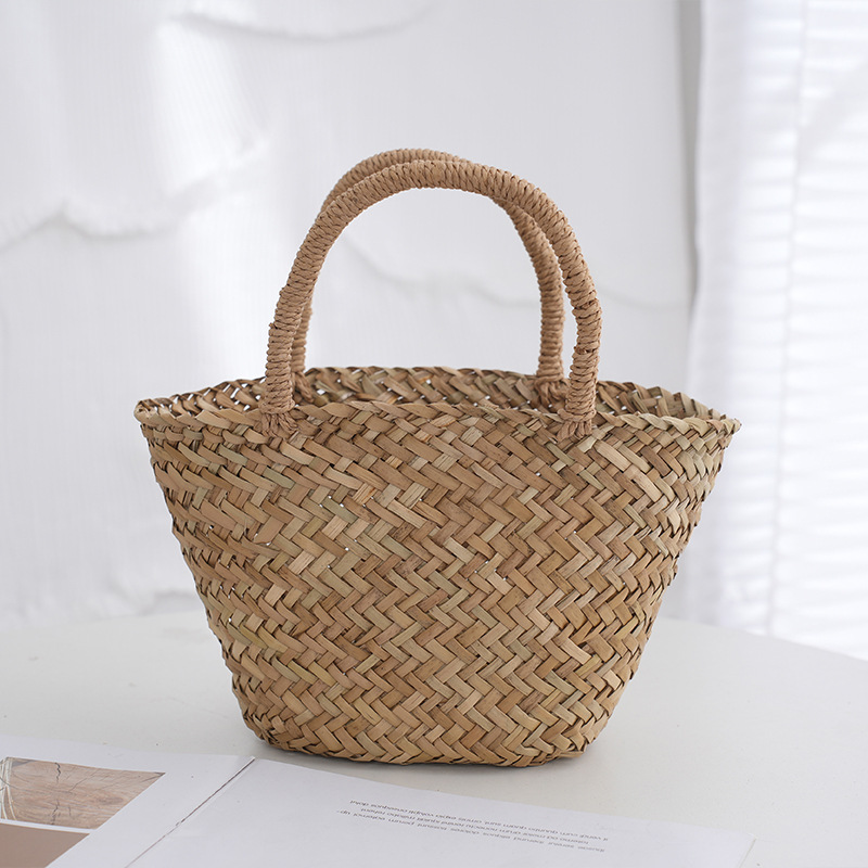 女性のための手作りの籐バッグ,ビーチのためのボヘミアンスタイ - Basket Bag Wicker のレビューと価格