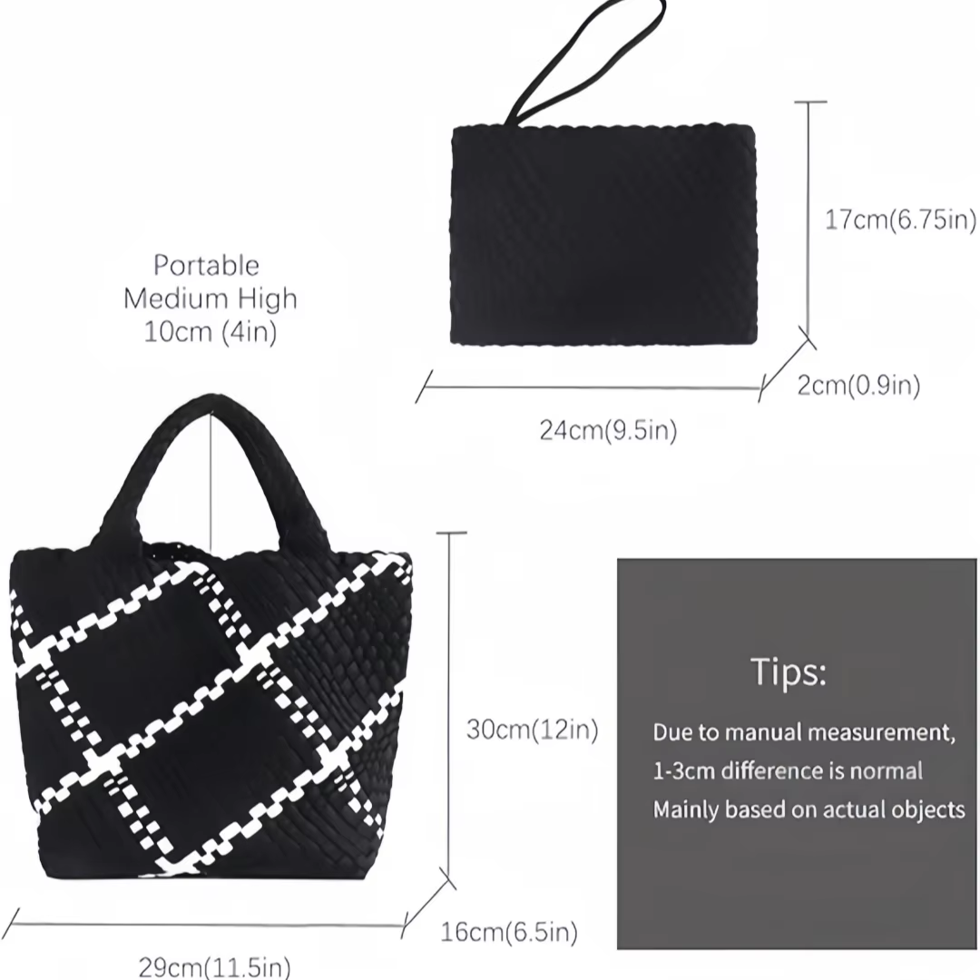 ホットセール 新作 ネオプレン製 ウーブンバッグ 編み込み  - Women Bags In Sale のレビューと価格