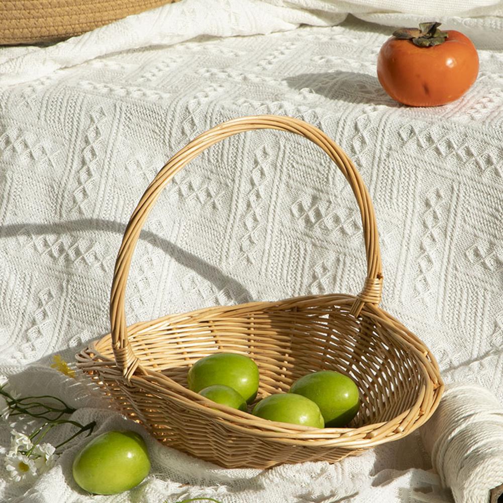 キッチンカウンターオーガナイザー 手編みラタン収納バスケット - Basket Bag Wicker のレビューと価格